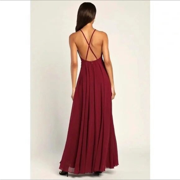 Lulus dress dark red burgundy size m as new - Picture 2 of 2
